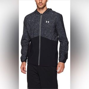 NWT Under Armor Men's Run True Printed Black Reflective Jacket 1300729 SZ XXL